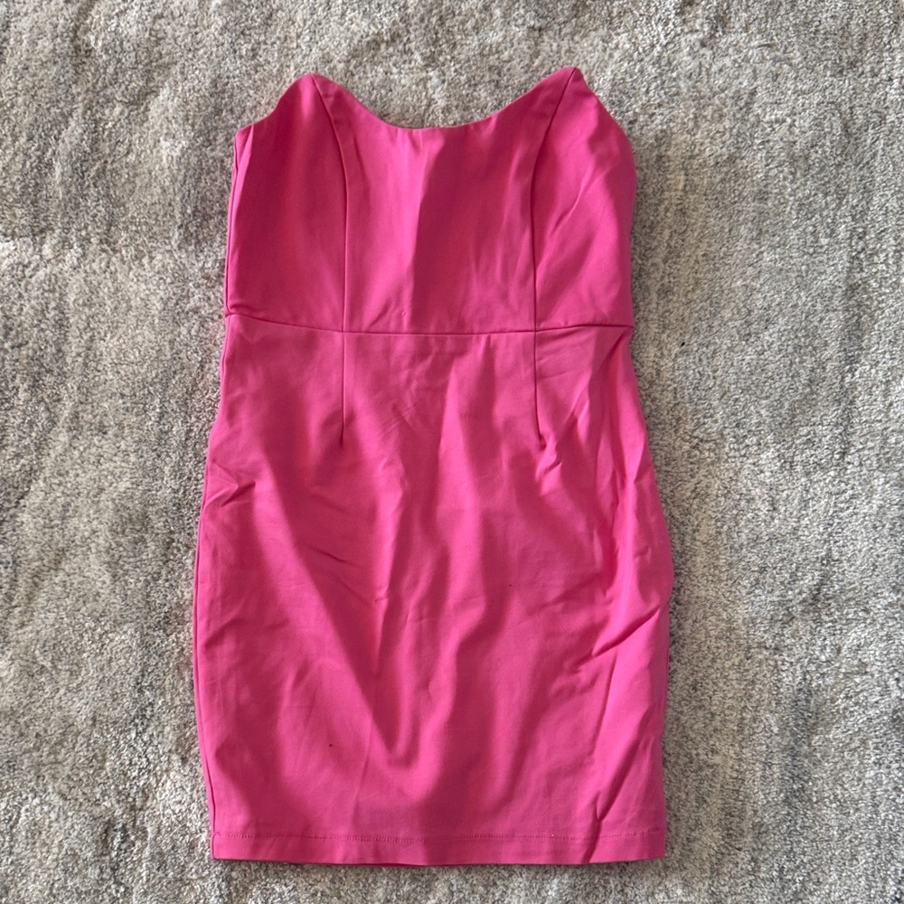 Superdown Vibrant Pink Strapless Dress